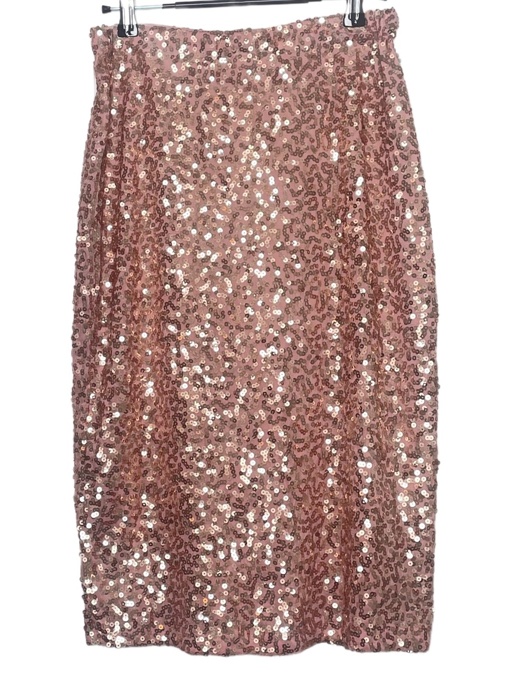 PrettyGuide Rose Gold Sequin Midi Skirt - New With Tags